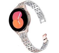 DEALELE Bracelet compatible avec Samsung Galaxy Watch 7 / FE / 6 / 6 Classic / 5 / 5 Pro / 4 / 4 Classic / 3 41 mm, bracelet de rechange fin en métal diamant pour Huawei GT3 42 mm pour homme et femme,