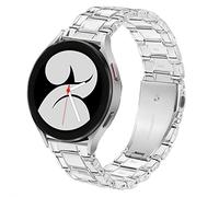 DEALELE Bracelet compatible avec Samsung Galaxy Watch 5/5 Pro/Galaxy 4/4 Classic/Galaxy 3 41 mm/Galaxy Active 2, 20 mm en résine colorée pour Huawei GT2/GT3 42 mm, transparent