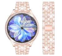 DEALELE Bracelet Compatible avec Samsung Galaxy Watch Active 2 40 mm / Active 2 44 mm, Bracelet en métal acier avec strass diamant de 20 mm avec coque de protection de remplacement pour femmes et