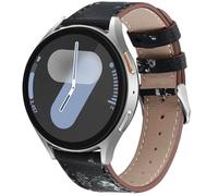 DEALELE Bracelet Compatible pour Galaxy Watch 42mm / Active, Bracelet de Remplacement Cuir Imprimé Modèle pour Samsung Gear Sport/Huawei Watch 2 Sport, Fleur Blanche