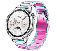 DEALELE Bracelet Compatible pour Samsung Gear S3 Frontier/Classic/Galaxy Watch 46mm, Bracelet de Remplacement 22mm Métal Solide en Acier Inoxydable, Arc en Ciel