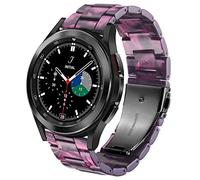 DEALELE Bracelet Compatible pour Samsung Gear Sport/Galaxy Watch 42mm / Active/Huawei Watch 2 Sport, Bracelet de Remplacement 20mm Résine Métal, Purple