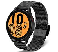 DEALELE Bracelet de rechange en maille métallique et acier inoxydable de 20 mm pour Samsung Gear Sport/Huawei GT2 42 mm Noir
