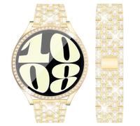 Dealele Bracelet et boîtier en verre trempé compatible avec Samsung Galaxy Watch 7 / FE / 6/5 / 4 40 mm 44 mm, 20 mm Bracelets en métal avec diamants scintillants et coque de protection avec