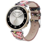 DEALELE Bracelets compatibles avec Huawei Watch GT4 41 mm/Garmin Venu 3S/2S/Forerunner 265S/255S/Fossil Women's Gen 6, 18 mm imprimé en cuir véritable pour homme et femme