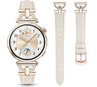 DEALELE Bracelets compatibles avec Huawei Watch GT5 Pro 42 mm/GT5 41 mm/GT4 41 mm/Garmin Venu 3S/Forerunner 265S/255S/Fossil Women's 6e génération, bracelet en cuir souple et métal pour femme, 18 mm