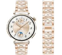 Dealele Bracelets compatibles avec Huawei Watch GT6 41 mm / GT5 Pro 42 mm / GT5 / GT4 41 mm / Fossil Women's Gen 6 / Gen 5E 42 mm / Garmin Venu 3S, Bracelet en métal avec strass diamant de 18 mm pour