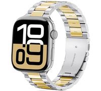 DEALELE Bracelets compatibles avec iWatch 49 mm, 46 mm, 45 mm, 44 mm, 42 mm, bracelet de rechange en acier inoxydable pour Apple Watch Series 10/9/8/7/6/5/4/3/SE/Ultra pour homme et femme, argenté