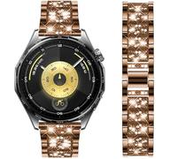 DEALELE Bracelets compatibles avec Samsung Galaxy Watch 46 mm/Galaxy 3 45 mm/Huawei Watch 5/5 Pro/4/4 Pro/3/3 Pro/GT4/GT3/GT2 de 46 mm, bracelet de rechange en métal brillant Dimaond de 22 mm (marron)