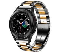 DEALELE Bracelets compatibles avec Samsung Galaxy Watch 5/5 Pro/Galaxy 4/4 Classic/Galaxy 3 41 mm/Galaxy Watch 42 mm, 20 mm en acier inoxydable pour homme et femme (noir/or rose, 20 mm)