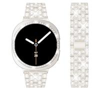 DEALELE Bracelets compatibles avec Samsung Galaxy Watch 7 40 mm/44 mm, 20 mm - Bracelet en métal avec strass et coque de protection de rechange pour homme et femme (44 mm, lumière étoilée)