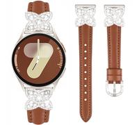 DEALELE Bracelets compatibles avec Samsung Galaxy Watch 7 / FE / 6/6 Classic / 5/5 Pro / 4/4 Classic / 3 41 mm, 20 mm Bling Flower Diamond Bracelet en cuir pour Huawei GT3/GT2 42 mm pour homme et
