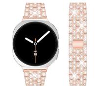 DEALELE Bracelets compatibles avec Samsung Galaxy Watch 8 40 mm/44 mm/8 Classic 46 mm, bracelet de rechange en métal avec strass pour homme et femme (or rose)