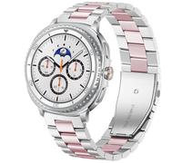 DEALELE Bracelets compatibles avec Samsung Galaxy Watch 8 (40 mm/44 mm) / 8 Classic (46 mm), bracelet de rechange en acier inoxydable uni pour homme et femme, rose argenté