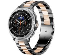 DEALELE Bracelets compatibles avec Samsung Galaxy Watch 8 (40 mm/44 mm) / 8 Classic (46 mm), bracelet de rechange en acier inoxydable uni pour homme et femme, noir/or rose