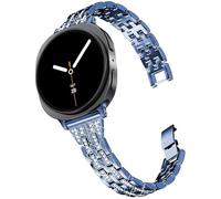 DEALELE Bracelets compatibles avec Samsung Galaxy Watch 8 40 mm/44 mm/8 Classic 46 mm, bracelet de rechange fin en métal avec strass pour homme et femme (bleu)