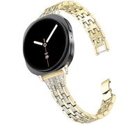 DEALELE Bracelets compatibles avec Samsung Galaxy Watch 8 40 mm/44 mm/8 Classic 46 mm, bracelet de rechange en métal fin avec strass pour homme et femme (doré)