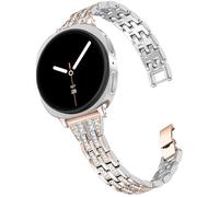 DEALELE Bracelets compatibles avec Samsung Galaxy Watch 8 40 mm/44 mm/8 Classic 46 mm, bracelet de rechange en métal fin avec strass pour homme et femme (or rose)