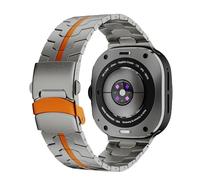 DEALELE Bracelets compatibles avec Samsung Galaxy Watch 8 (40 mm/44 mm) / 8 Classic (46 mm), Iron Man sans espace avec fermoir de sécurité pour homme et femme, titane orange