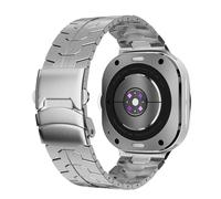 DEALELE Bracelets compatibles avec Samsung Galaxy Watch 8 (40 mm/44 mm) / 8 Classic (46 mm), Iron Man sans espace en acier inoxydable avec fermoir de sécurité pour homme et femme, argenté