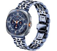 DEALELE Bracelets compatibles avec Samsung Galaxy Watch Ultra 47 mm (2025/2024), bracelet de rechange en acier inoxydable massif pour Galaxy Watch Ultra 2/Ultra 47 mm pour homme et femme, bleu-argent