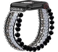 DEALELE Bracelets de perles compatibles avec Apple Watch 49 mm, 46 mm, 45 mm, 44 mm, 42 mm, bracelet de perles de cristal élastiques fait à la main pour iWatch Series 10/9/8/7/6/5/4/3/SE/Ultra femme