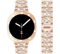 Dealele Bracelets et étui compatibles avec Samsung Galaxy Watch 8 44 mm, bracelet fin en métal avec strass et diamants brillants avec coque de protection brillante de remplacement pour femmes et