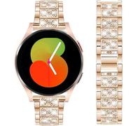 DEALELE Compatible avec Samsung Galaxy Watch 5,5 Pro,Galaxy 4,4 Classic,Galaxy 3 41 mm,Galaxy Watch 42 mm,Active 2, bracelet de rechange en métal diamant de 20 mm pour Huawei GT3,GT2 42 mm, or rose