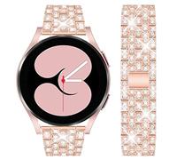 DEALELE Compatible avec Samsung Gear Sport / Galaxy 3 41 mm / Galaxy 4 Watch / Galaxy Watch 42 mm / Active 2, 20 mm strass diamant bracelet métal bracelet de remplacement pour Huawei GT2 42 mm