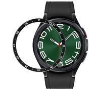 DEALELE Coque de lunette compatible avec Samsung Galaxy Watch 6 Classic de 47 mm, anneau de protection en aluminium anti-rayures adhésif léger (47 mm, noir)