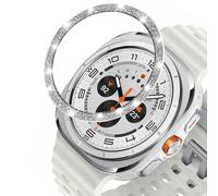 DEALELE Coque de protection anti-rayures en acier inoxydable avec strass pour Samsung Galaxy Watch 7 Ultra 47 mm/Galaxy 3 45 mm, argenté