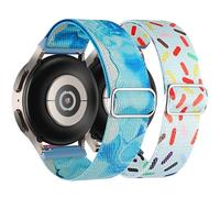 DEALELE [Lot de 2 bracelets compatibles avec Huawei Watch GT5 Pro 42 mm/GT5/GT4 41 mm/Garmin Venu 3S/Forerunner 265S/Fossil Women's Gen 6, bracelet élastique coloré en nylon de 18 mm, bleu océan +