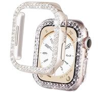 DEALELE Lot de 2 coques compatibles avec Apple Watch Series Ultra 2/Ultra (49 mm), coque de protection de rechange à double rangée de strass (49 mm, lumière étoilée + transparent)