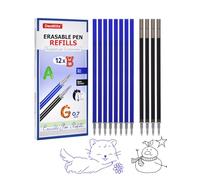 DealKits 12 Mines de rechange effaçables (8× Bleu + 4× Noir) - Compatibles avec Legami - Mines 0,7mm à encre thermo-effaçable pour stylos effaçables - Idéal pour école & bureau