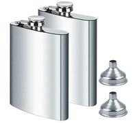 DealKits 2 Set Flasque et Entonnoir en acier inoxydable, 8oz.227 ml Convient pour le transport d'alcool, En acier inoxydable 304