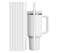 DealKits 6 pailles réutilisables pour Stanley Cup, avec 1 brosse de nettoyage, Tritan, sans BPA, set de pailles de rechange, pailles transparentes parfaites pour les verres à boire Stanley's (30 cm)