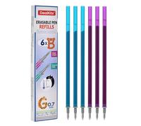 DealKits 6x Mines de Recharge Effaçables Compatible avec Legami - Pointe : 0.7mm, Hauteur : 13cm - [3x Violet + 3x Turquoise] - Idéales pour École, Bureau & Écriture Créative/Bullet Journal