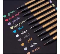 DealKits Lot de 10 marqueurs métalliques pour album photo, bricolage, scrapbooking, coloration, livre d'or de mariage, papier noir, pierre, verre, bois, Pâques, bricolage (2 mm)