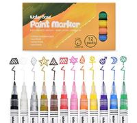 DealKits Lot de 12 marqueurs à pointe fine en acrylique résistant à l'eau 0,7 mm pour briques, scrapbooking, album photo, livre d'or en bois, mariage, noir