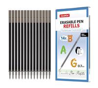 DealKits Lot de 14 mines de rechange, compatibles avec Legami, noir, hauteur 13 cm, recharge pour stylo gel effaçable, encre thermosensible pour stylo gel de 0,7 mm