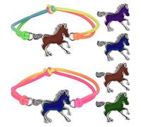 DealKits Lot de 2 bracelets pour la rentrée des classes - Bracelet d'humeur pour fille - Bijoux pour enfants avec cheval - Cadeau d'écolier - Sac d'école - Remplissage porte-bonheur