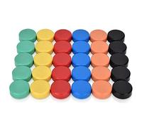 DealKits Lot de 30 aimants multicolores, 6 couleurs, petits aimants puissants décoratifs, ronds, pour armoire à kii, tableau, casier, bureau, atelier