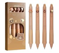 DealKits Lot de 4 stylos à encre gel effaçable - Thème panda - Pot de miel - Poche ours - Abeille - Diamètre de la pointe : 0,5 mm - Stylo à bille sensible à la chaleur