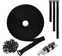 DealKits Sangles de Câble Réglables de 10m x 2cm Avec 30 Boucles, Noir Attache Câble, Cable Bande, Sangle Réutilisable Câble Management Facile, pour Ranger et Organiser Câbles,pour la Maison,le Bureau