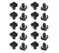 DealMux Lot de 20 panneaux 6 mm x 6 mm x 7 mm PCB momentané tactile Push Button Switch 4 terminaux Dip