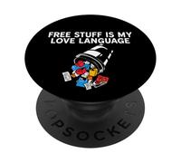 Deals Hunter Free Stuff is My Love Language PopSockets PopGrip Adhésif