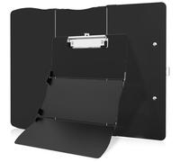 Dealswin Dossier A4 incluant planchette à pince et classeur - Conférence aluminium 3 couches, planchettes pliables, pochette classeur pour étudiants, infirmières et bureaux (Noir)
