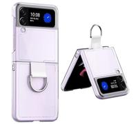 DEALY Coque pour Samsung Galaxy Z Flip 4 Transparente avec Anneau