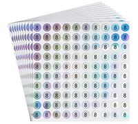 dealzEpic - Lot de 10 feuilles d'autocollants ronds réfléchissants numérotés du numéro 8 pour organiser l'inventaire/le stockage