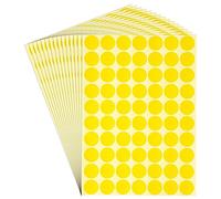 dealzEpic - Lot de 15 feuilles d'autocollants ronds jaunes - Étiquettes autocollantes en papier | Outil d'organisation d'inventaire/de stockage/planification